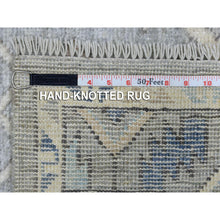 Load image into Gallery viewer, 4&#39;1&quot;x9&#39;9&quot; Organic Wool Hand Knotted Gray Anatolian Village Inspired with Large Medallions Design Oriental Wide Runner Rug FWR417018