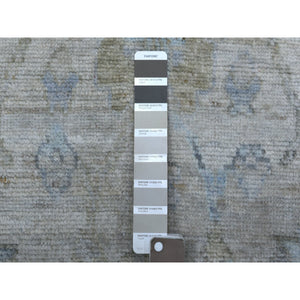6'x9'1" Hand Knotted Beige Angora Oushak with Soft Colors Afghan Wool Oriental Rug FWR418104