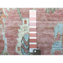 Load image into Gallery viewer, 6&#39;x9&#39;2&quot; Hand Knotted Soft Pink Afghan Angora Ushak with a Beautiful, Color Pattern Soft, Velvety Plush Wool Oriental Rug FWR418608