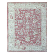 Load image into Gallery viewer, 8&#39;2&quot;x9&#39;10&quot; Coral Pink Afghan Angora Oushak with Assortment of Colors Pure Wool Hand Knotted Oriental Rug FWR418698
