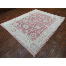 Load image into Gallery viewer, 8&#39;2&quot;x9&#39;10&quot; Coral Pink Afghan Angora Oushak with Assortment of Colors Pure Wool Hand Knotted Oriental Rug FWR418698