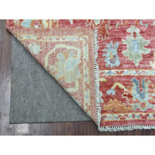 Load image into Gallery viewer, 3&#39;10&quot;x5&#39;8&quot; Afghan Angora Oushak with Bold Floral Pattern Extremely Durable Hand Knotted Coral Pink Oriental Rug FWR418890
