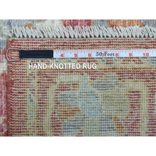 Load image into Gallery viewer, 3&#39;10&quot;x5&#39;8&quot; Afghan Angora Oushak with Bold Floral Pattern Extremely Durable Hand Knotted Coral Pink Oriental Rug FWR418890
