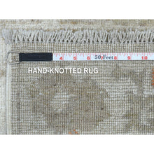Load image into Gallery viewer, 2&#39;5&quot;x13&#39;9&quot; Hand Knotted, Gray, Angora Ushak with A Floral Pattern, Organic Wool, Oriental, XL Runner, Rug FWR419100