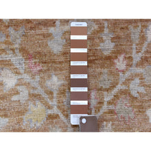 Load image into Gallery viewer, 2&#39;7&quot;x17&#39;2&quot; Hand Knotted Almond Brown Angora Oushak with Faded Out Cypress and Willow Tree Design Soft and Pliable Wool Oriental XL Runner Rug FWR419166