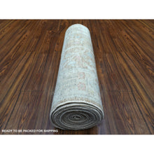 Load image into Gallery viewer, 2&#39;9&quot;x19&#39;5&quot; Organic Wool Hand Knotted Almond Brown Angora Oushak with Colorful Willow and Cypress Tree Design Oriental XL Runner Rug FWR419262
