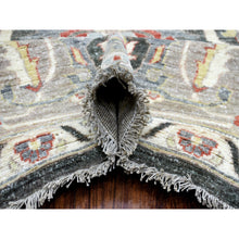 Load image into Gallery viewer, 9&#39;3&quot;x11&#39;9&quot; Charcoal Black Afghan Peshawar with Heriz Design Extra Soft Wool Hand Knotted Oriental Rug FWR419628