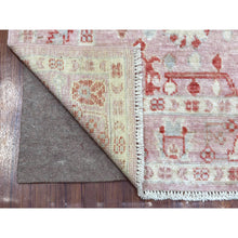 Load image into Gallery viewer, 4&#39;1&quot;x5&#39;10&quot; Coral Pink, Afghan Angora Oushak with Bold Floral Pattern, Hand Knotted and Pure Wool Oriental Rug FWR419676
