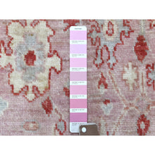 Load image into Gallery viewer, 4&#39;1&quot;x5&#39;10&quot; Coral Pink, Afghan Angora Oushak with Bold Floral Pattern, Hand Knotted and Pure Wool Oriental Rug FWR419676
