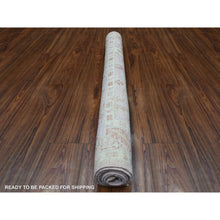Load image into Gallery viewer, 4&#39;1&quot;x5&#39;10&quot; Coral Pink, Afghan Angora Oushak with Bold Floral Pattern, Hand Knotted and Pure Wool Oriental Rug FWR419676
