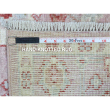 Load image into Gallery viewer, 4&#39;1&quot;x5&#39;10&quot; Coral Pink, Afghan Angora Oushak with Bold Floral Pattern, Hand Knotted and Pure Wool Oriental Rug FWR419676