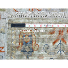 Load image into Gallery viewer, 2&#39;7&quot;x15&#39;4&quot; Pop of Color Afghan Angora Oushak with Cypress and Willow Tree Design Ivory Hand Knotted Soft Wool Oriental XL Runner Rug FWR419790