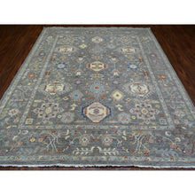 Load image into Gallery viewer, 8&#39;1&quot;x9&#39;5&quot; Hand Knotted Gray Fine Peshawar with Karajeh Design Afghan Wool Oriental Rug FWR419880