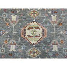 Load image into Gallery viewer, 8&#39;1&quot;x9&#39;5&quot; Hand Knotted Gray Fine Peshawar with Karajeh Design Afghan Wool Oriental Rug FWR419880