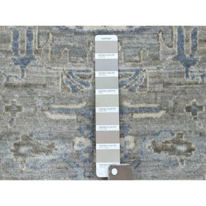 2'6"x11'6" Gray Afghan Peshawar with All Over Heriz Design Extremely Durable Hand Knotted Oriental Runner Rug FWR419970