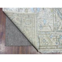 Load image into Gallery viewer, 2&#39;6&quot;x19&#39;9&quot; Hand Knotted Gray Angora Oushak Soft Afghan XL Runner with Serrated Leaf Border Organic Wool Oriental Rug FWR420252