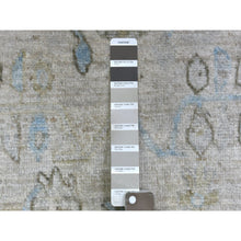 Load image into Gallery viewer, 2&#39;6&quot;x19&#39;9&quot; Hand Knotted Gray Angora Oushak Soft Afghan XL Runner with Serrated Leaf Border Organic Wool Oriental Rug FWR420252