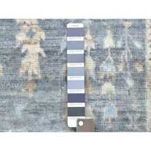 Load image into Gallery viewer, 2&#39;8&quot;x11&#39;6&quot; Gray with Touches of Light Blue Afghan Angora Oushak Hand Knotted Runner with Cypress and Willow Tree Design and Pure Wool Oriental Rug FWR420288