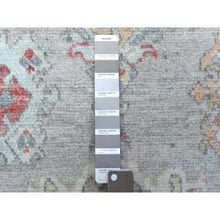 Load image into Gallery viewer, 2&#39;8&quot;x19&#39;6&quot; Hand Knotted Gray Afghan Angora Oushak XL Runner with Geometric Medallions Design and Soft Wool Oriental Rug FWR420300