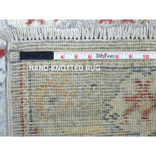 Load image into Gallery viewer, 2&#39;8&quot;x19&#39;6&quot; Hand Knotted Gray Afghan Angora Oushak XL Runner with Geometric Medallions Design and Soft Wool Oriental Rug FWR420300