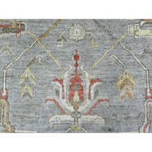 Load image into Gallery viewer, 8&#39;x16&#39; Gray Afghan Angora Ushak with Colorful Flowing and Open Design Hand Knotted Soft Wool Oriental Gallery Size Runner Rug FWR420426