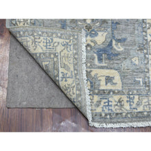 Load image into Gallery viewer, 2&#39;5&quot;x11&#39;7&quot; Hand Knotted Silver Gray Afghan Peshawar with Northwest Persian Design Soft and Pliable Wool Oriental Runner Rug FWR420948