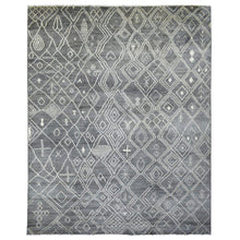 Load image into Gallery viewer, 12&#39;4&quot;x15&#39;1&quot; Gray Moroccan Berber with Criss Cross Pattern Extremely Durable Hand Knotted Oriental Oversized Rug FWR420996