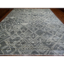 Load image into Gallery viewer, 12&#39;4&quot;x15&#39;1&quot; Gray Moroccan Berber with Criss Cross Pattern Extremely Durable Hand Knotted Oriental Oversized Rug FWR420996