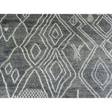 Load image into Gallery viewer, 12&#39;4&quot;x15&#39;1&quot; Gray Moroccan Berber with Criss Cross Pattern Extremely Durable Hand Knotted Oriental Oversized Rug FWR420996