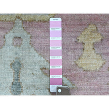 Load image into Gallery viewer, 3&#39;4&quot;x9&#39;9&quot; Anatolian Village Inspired with Large Design Elements and Bird Figurines Pure Wool Hand Knotted Soft Pink Oriental Wide Runner Rug FWR421074