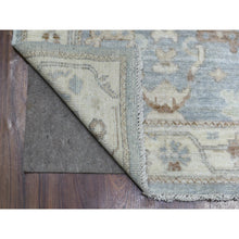 Load image into Gallery viewer, 3&#39;x13&#39;7&quot; Gray, Afghan Angora Ushak with All Over Motifs, Pure Wool, Hand Knotted, Oriental Runner Rug FWR421128