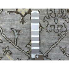 Load image into Gallery viewer, 4&#39;1&quot;x5&#39;10&quot; Organic Wool, Hand Knotted, Gray, Afghan Angora Ushak with Beautiful Leaf Design, Oriental Rug FWR421152