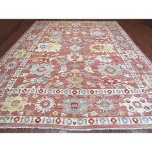 Load image into Gallery viewer, 11&#39;7&quot;x14&#39;6&quot; Coral Red, Angora Ushak with Colorful Motif, Soft and Pliable Wool, Hand Knotted, Oriental Oversized Rug FWR421164