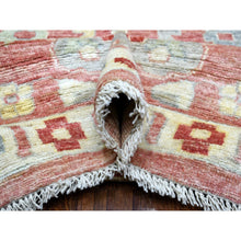 Load image into Gallery viewer, 11&#39;7&quot;x14&#39;6&quot; Coral Red, Angora Ushak with Colorful Motif, Soft and Pliable Wool, Hand Knotted, Oriental Oversized Rug FWR421164