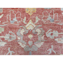 Load image into Gallery viewer, 11&#39;7&quot;x14&#39;6&quot; Coral Red, Angora Ushak with Colorful Motif, Soft and Pliable Wool, Hand Knotted, Oriental Oversized Rug FWR421164