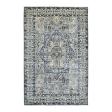 Load image into Gallery viewer, 6&#39;x9&#39;5&quot; Gray Afghan Peshawar with Mamluk Design Soft and Pliable Wool Hand Knotted Oriental Rug FWR421326
