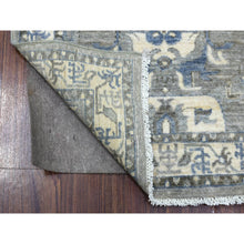 Load image into Gallery viewer, 2&#39;6&quot;x11&#39;6&quot; Extra Soft Wool Hand Knotted Gray Afghan Peshawar with Geometric Design Oriental Runner Rug FWR421356