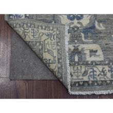 Load image into Gallery viewer, 2&#39;6&quot;x11&#39;6&quot; Extra Soft Wool Hand Knotted Gray Afghan Peshawar with Geometric Design Oriental Runner Rug FWR421356