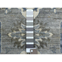 Load image into Gallery viewer, 2&#39;6&quot;x11&#39;6&quot; Extra Soft Wool Hand Knotted Gray Afghan Peshawar with Geometric Design Oriental Runner Rug FWR421356