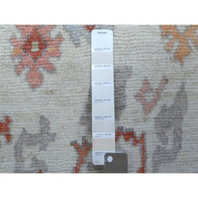 Load image into Gallery viewer, 4&#39;x6&#39;5&quot; Hand Knotted Ivory Angora Ushak with Pop of Colors Natural Wool Oriental Rug FWR422022
