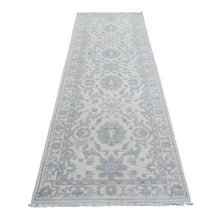 Load image into Gallery viewer, 3&#39;3&quot;x9&#39;8&quot; Hand Knotted White Wash Peshawar with All Over Flower Design Extra Soft Wool Oriental Runner Rug FWR422430