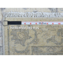 Load image into Gallery viewer, 3&#39;3&quot;x9&#39;8&quot; Hand Knotted White Wash Peshawar with All Over Flower Design Extra Soft Wool Oriental Runner Rug FWR422430