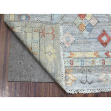 Load image into Gallery viewer, 3&#39;x4&#39;10&quot; Gray Anatolian Village Inspired with Star Medallion Design, Natural Wool, Hand Knotted, Oriental Rug FWR422730