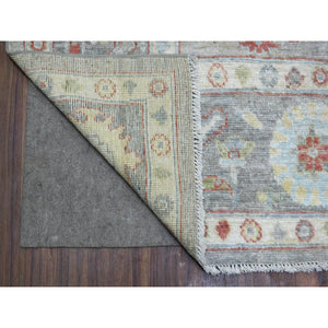 8'x9'9" Gray, Hand Knotted Afghan Angora Ushak with Faded Colors, Pure Wool, Oriental Rug FWR422994
