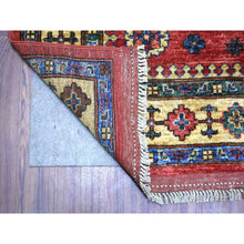 Load image into Gallery viewer, 5&#39;7&quot;x7&#39;7&quot; Coral Red Hand Knotted Natural Dyes, Afghan Ersari with Geometric Design, Pure Wool Oriental Rug FWR423882