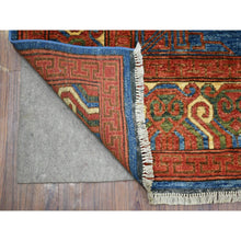 Load image into Gallery viewer, 5&#39;9&quot;x7&#39;10&quot; Denim Blue Hand Knotted Turkeman Ersari with Khotan Design Soft and Shiny Wool Oriental Rug FWR423888