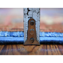 Load image into Gallery viewer, 5&#39;9&quot;x7&#39;10&quot; Denim Blue Hand Knotted Turkeman Ersari with Khotan Design Soft and Shiny Wool Oriental Rug FWR423888