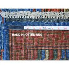 Load image into Gallery viewer, 5&#39;9&quot;x7&#39;10&quot; Denim Blue Hand Knotted Turkeman Ersari with Khotan Design Soft and Shiny Wool Oriental Rug FWR423888