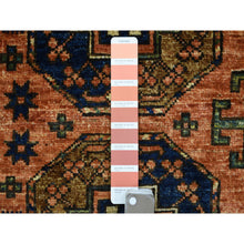 Load image into Gallery viewer, 2&#39;1&quot;x3&#39; Orange Afghan Ersari with Elephant Feet Desgin Hand Knotted, Natural Dyes, Ghazni Wool Oriental Rug FWR423948