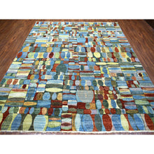 Load image into Gallery viewer, 8&#39;x9&#39;9&quot; Colorful Hand Knotted, Afghan Kashkuli Gabbeh with Arts and Crafts Design, Natural Dyes, Hand Spun Wool, Oriental Rug FWR424164